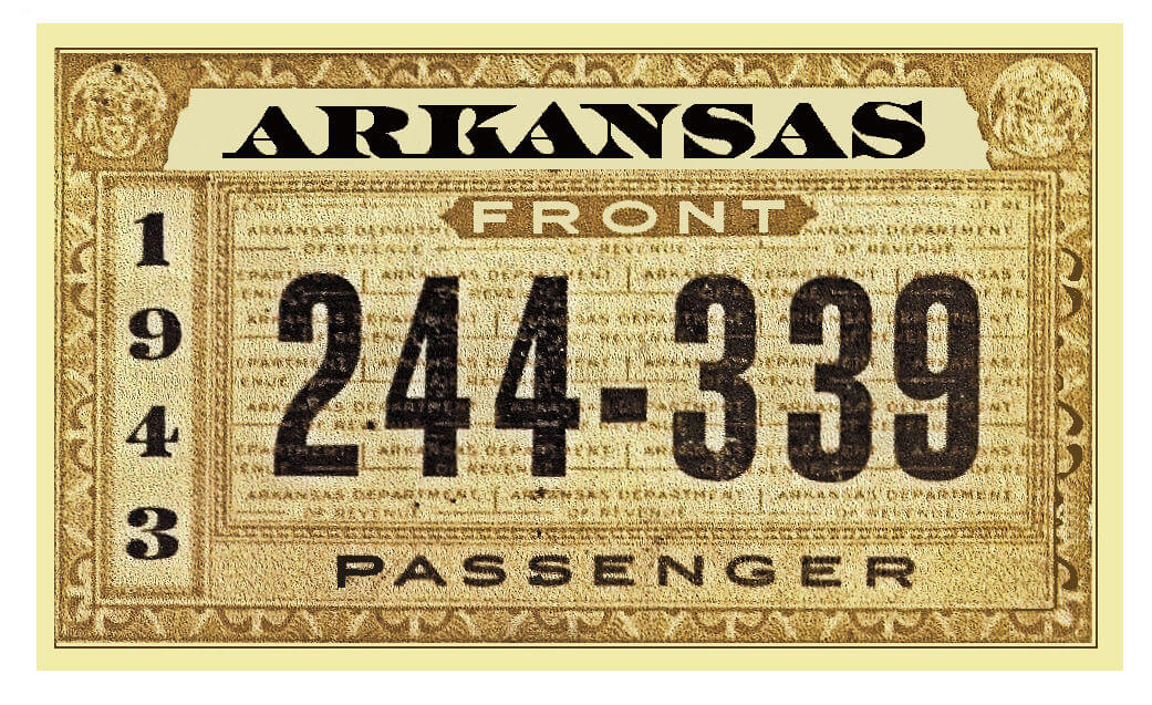 (image for) 1943 Arkansas Registration sticker